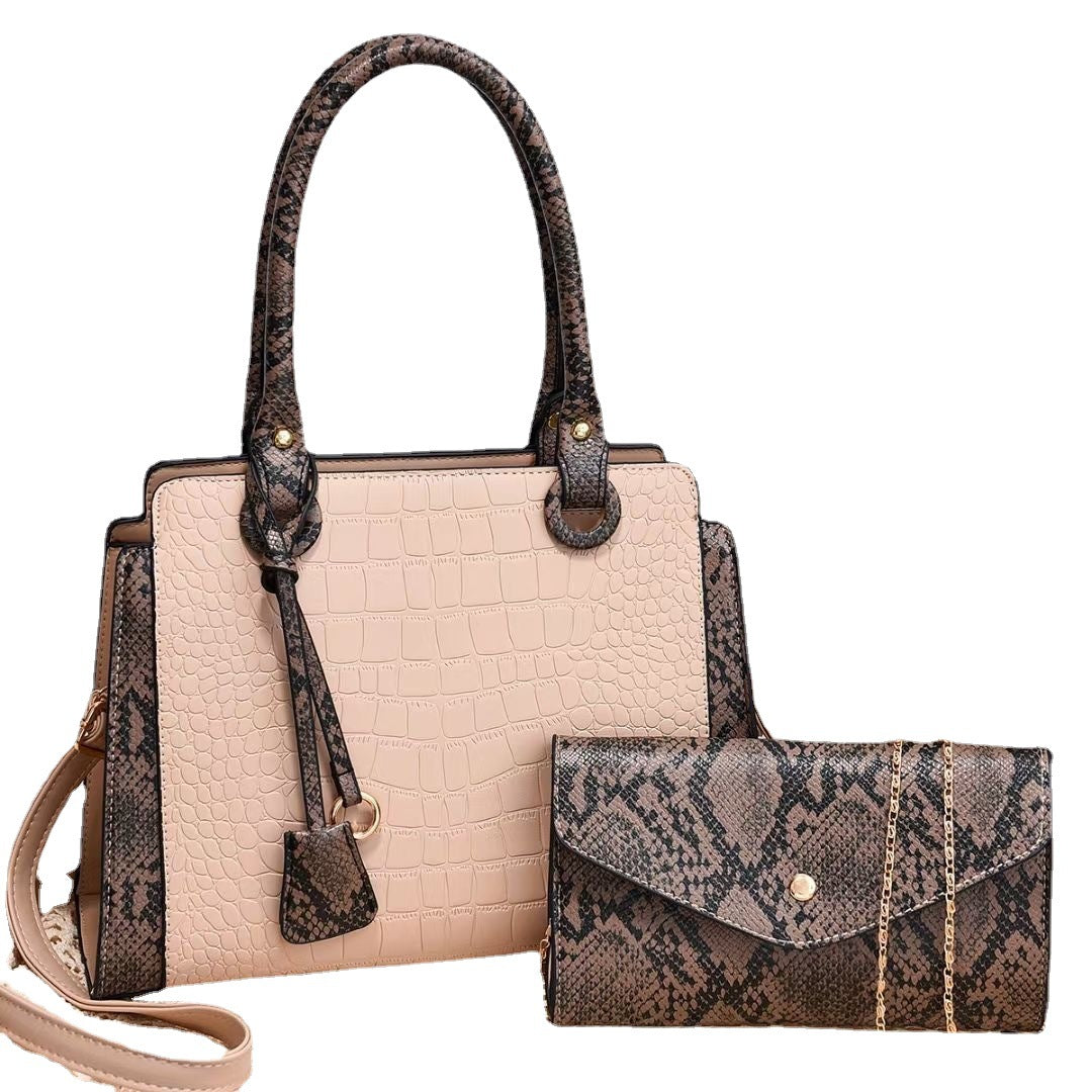 New Serpentine Stitching Fashion Combination Bag – Stylish Multi-Use Handbag with Unique Serpentine Stitch Design