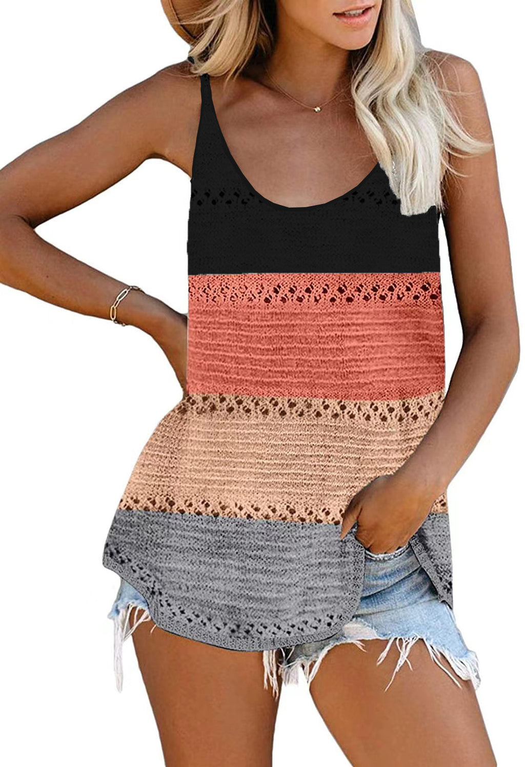 Loose Knit Camisole Beach Top for Women – Lightweight, Breathable Beachwear Tank