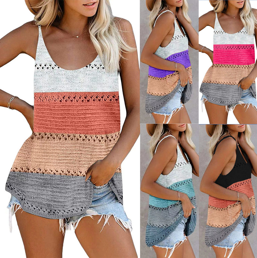 Loose Knit Camisole Beach Top for Women – Lightweight, Breathable Beachwear Tank