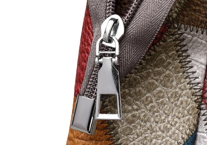Retro Geometric Pattern Colorblock Shoulder Bag – Large Capacity Fashion Tote Handbag with Stitching Detail for Women