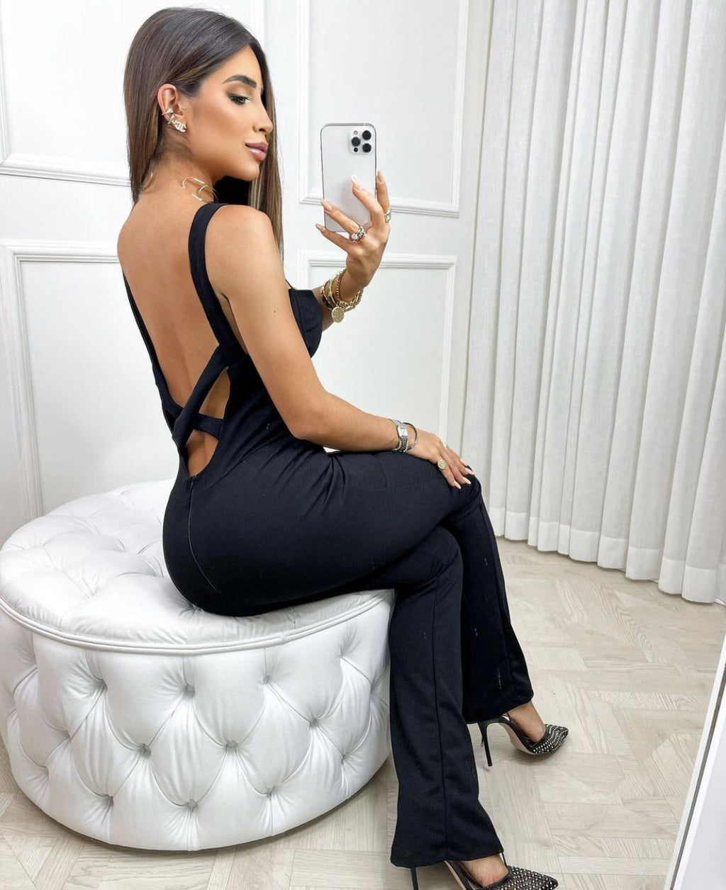 Backless High Street Bandage Jumpsuit – Stylish, Figure-Hugging One-Piece Outfit